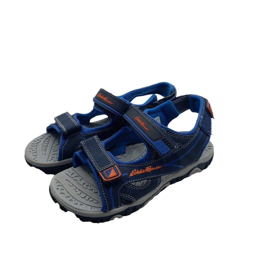 Boys Eddie Bauer Navy Blue Adjustable Strap Sandals Water Shoes Size 4